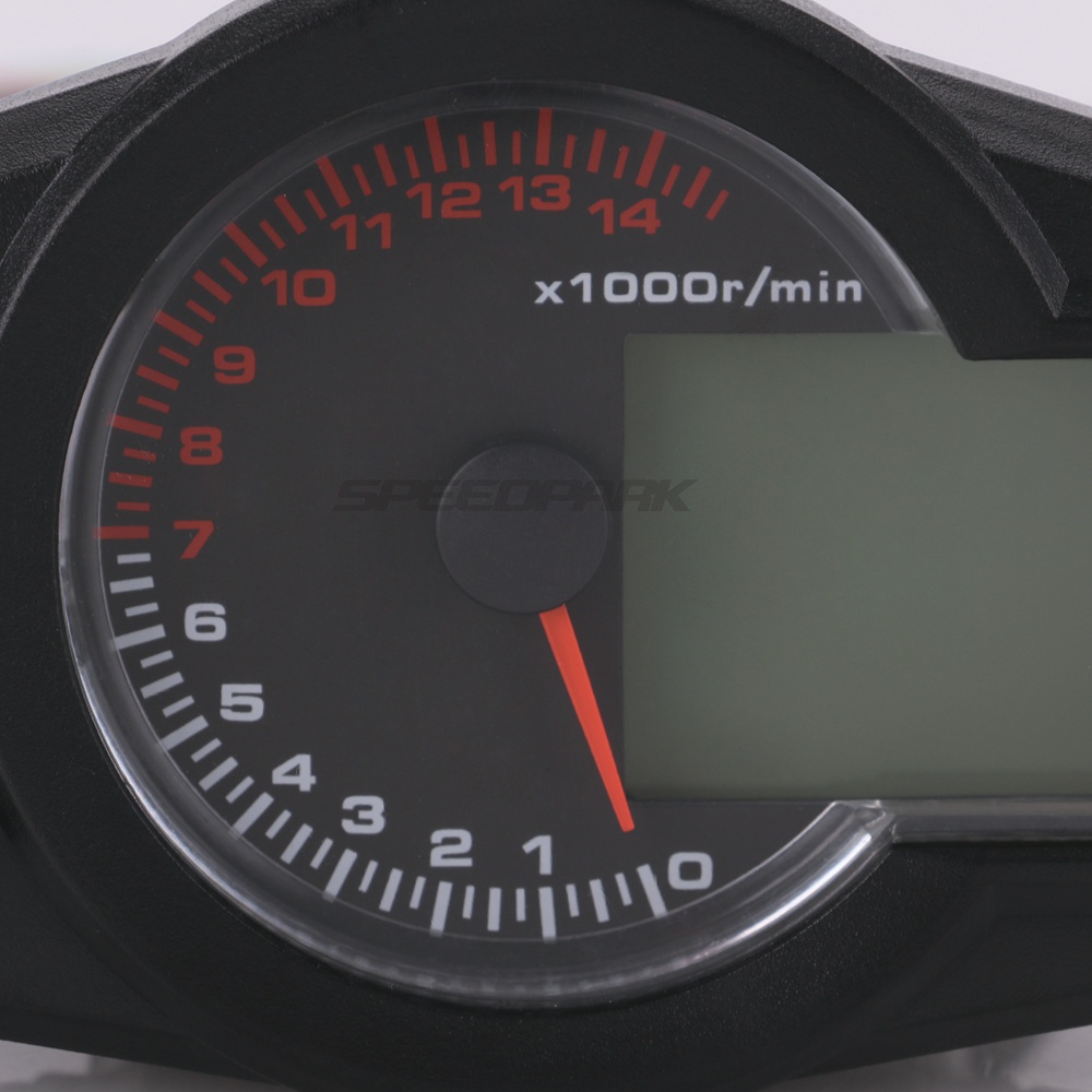Motorcykel lcd speedometer motorcykel digital kilometertæller speedometer omdrejningstæller passer til 2 & 4 cylindre