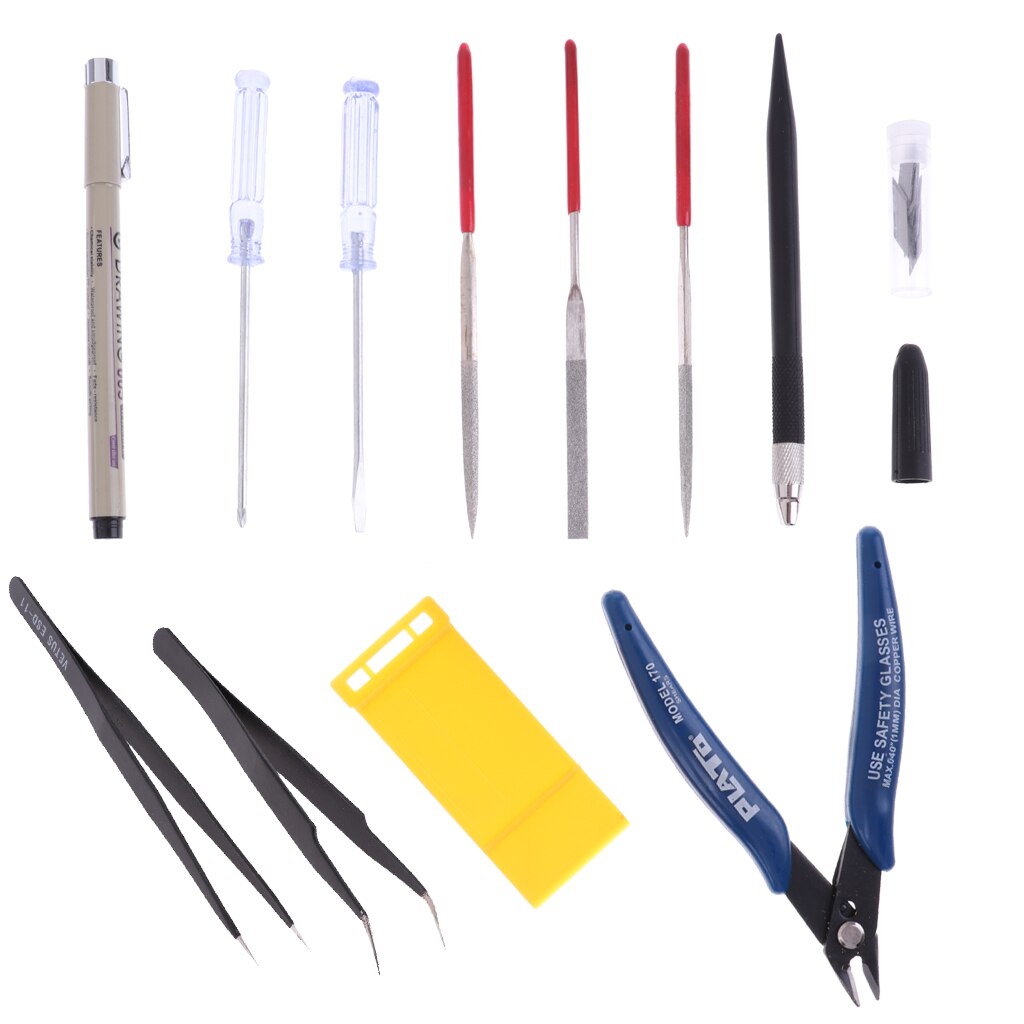 11 Pieces Basic Tool Craft Set for Car Model Building Kit for Gundam Modeler
