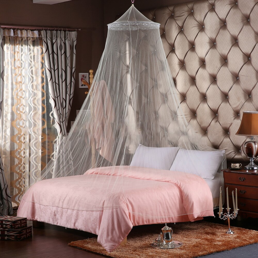 Zomer Prinses Plafond Klamboe Opknoping Ronde Kant Luifel Bed Netting Comfy Hung Dome Klamboe Wieg 60x250x820cm