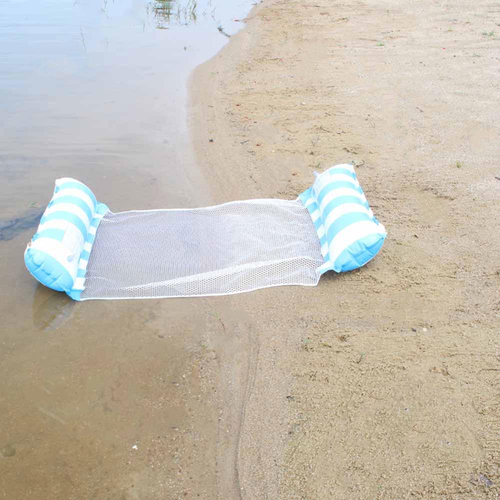 Hopfällbar sommarvattenhängmatta fåtölj uppblåsbar flytande luftmadrass pool partyleksaker pool vattensport lounge säng