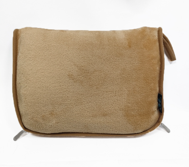 Couverture et oreiller de voyage, boucle à clipser, couverture combinée 2 en 1 en polaire douce et chaude pour avion, Camping, voiture, grande couverture compacte: Marron
