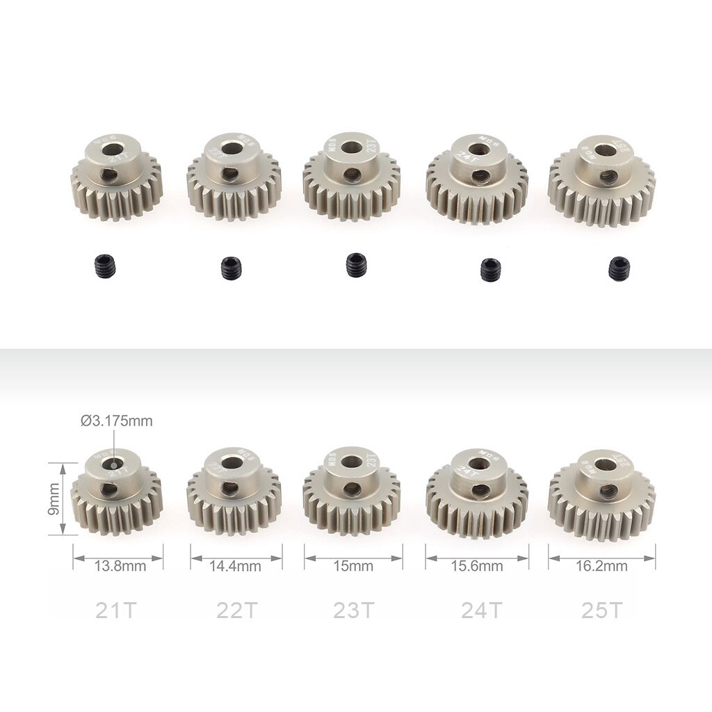 1pcs M0.6 3.175mm 13T 14T 15T 16T 17T 18T 19T 20T 21T 22T 23T 24T 25T 26T 27T Metal Pinion Motor Gear for RC 1/10 Car Motor