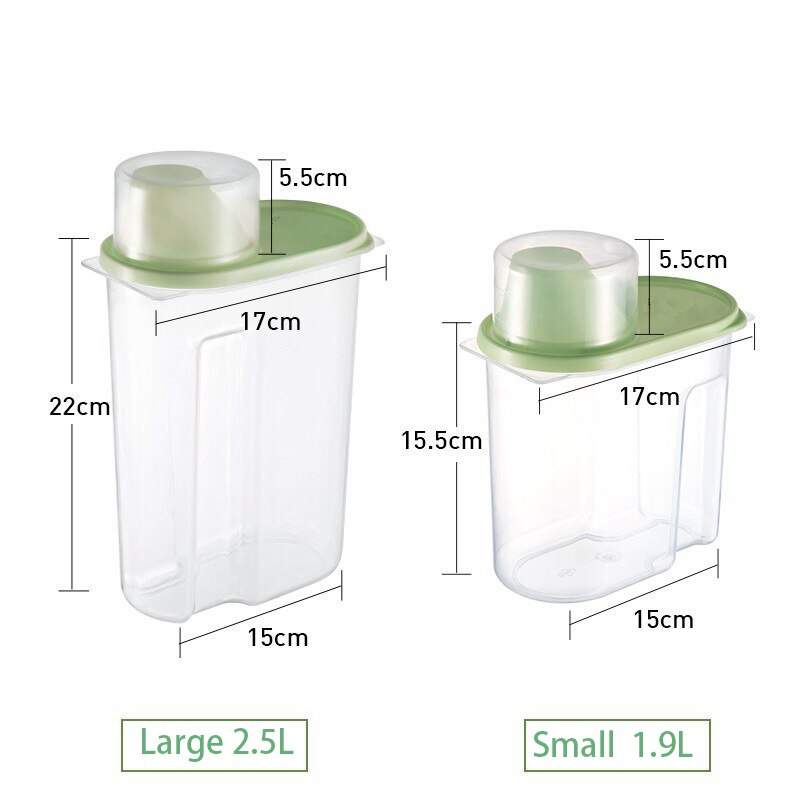 PP food storage box plastic transparent container set with lid kitchen storage bottle jar multigrain jar 1.9L-2.5L