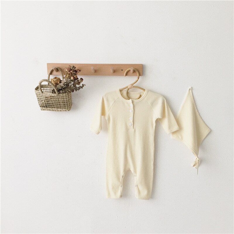 Kinder herbst baumwolle lange ärmel kleidung mit hüte baby winter kleidung baby-body baby mädchen kleidung: beige / 80CM