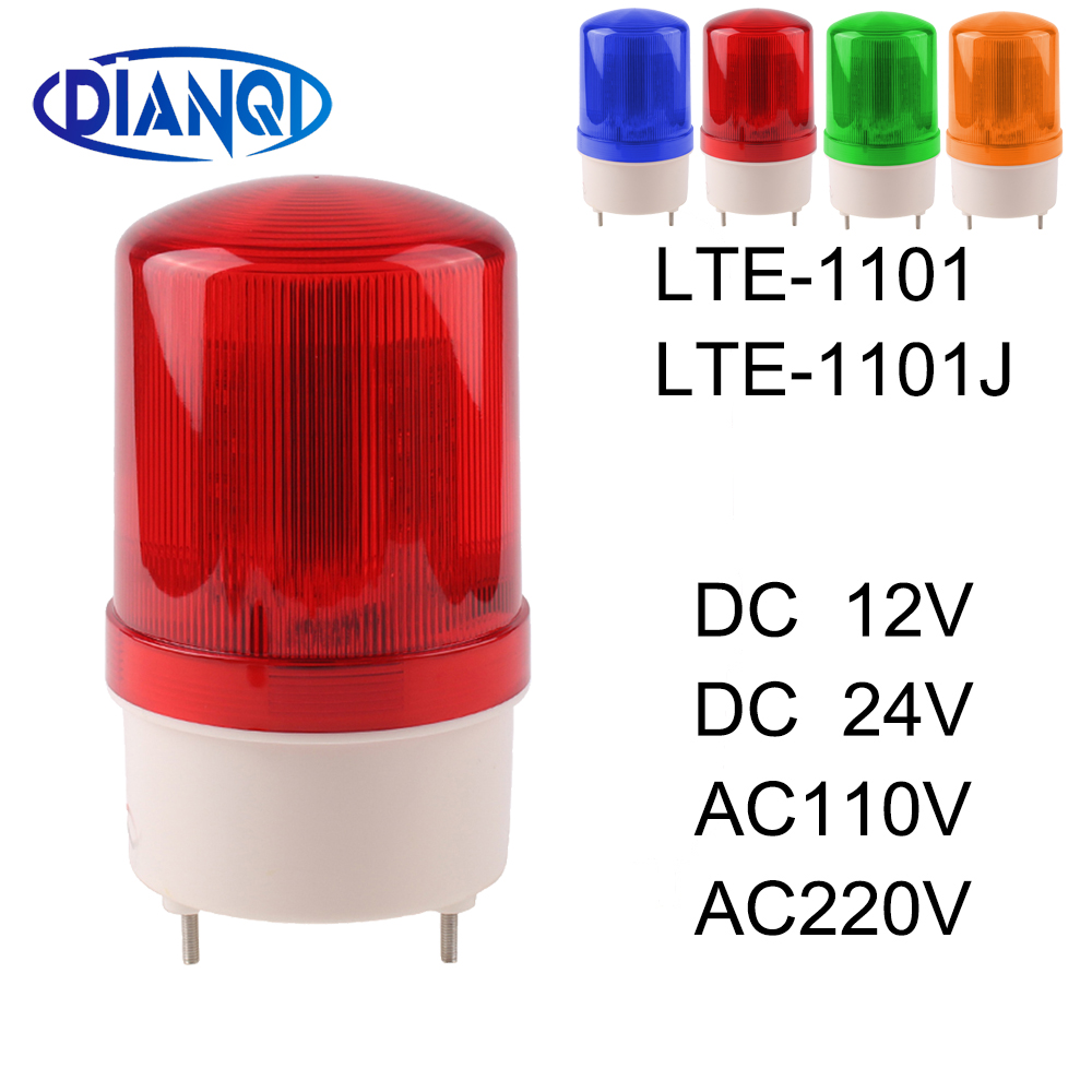 Industrielle akustische visuelle Alarm Summer LTE-1101J rotierendes Licht blinkendes Signal Warnleuchte Blitz Sirene Anzeige LED DC24V12V