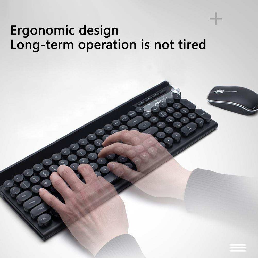 Rechargeable Wireless Bluetooth Gaming Keyboard And Mouse Set. 102 Keys Mute Cute And Ultra-thin, Suitable For Home Office Games