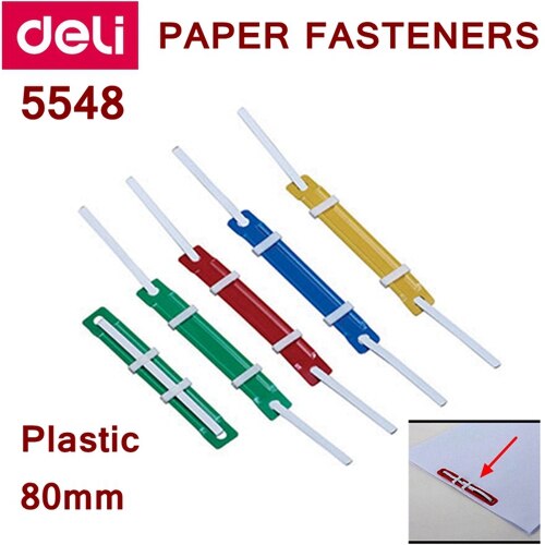 10PCS/LOT Deli 5547 Paper fasteners 80mm hole distance Metal hardware fasteners plastic fasteners binding suppliers: 5548x10