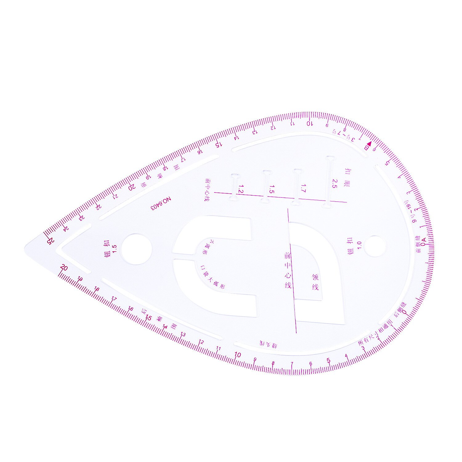 Qsezeny set de cusut curba franceză riglă mașină de cusut instrument de cusut multifuncțional riglă de tăiere probă de îmbrăcăminte riglă metrică: 6403