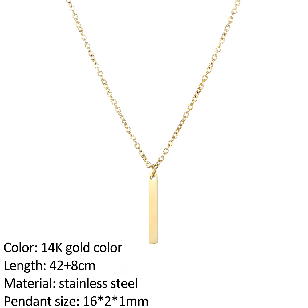 SUNIBI-collares con colgante de barra Vertical para mujer, cadena Lariat larga Simple de acero inoxidable, collar colgante minimalista, de joyería