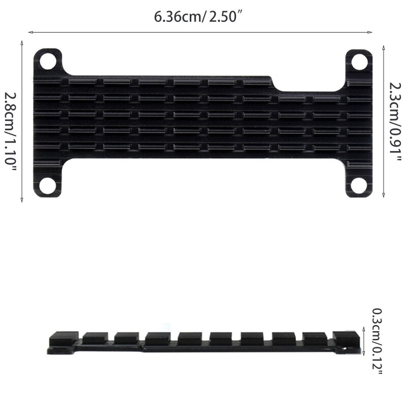 Aluminium Heatsinks Kit Met Thermische Pad Schroevendraaier Schroeven Dual Mannelijke Header Voor Raspberry Pi Zero W, nul 2 W