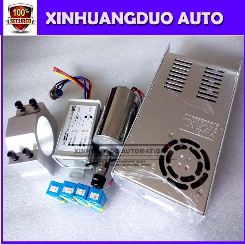 Meilleur! Broche cnc 200W refroidi par air 0.2kw moteur de fraisage et convertisseur de vitesse de broche et pince de 52mm et 7 pièces er11 pince pour bricolage