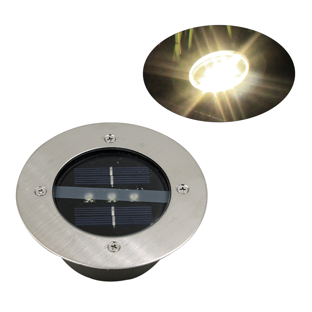 3LED Deck Lights Waterproof Solar Buried Lamp Aluminum Casting Lawn Lamps for Outdoor Garden Pathway Decor Underground Spotlight