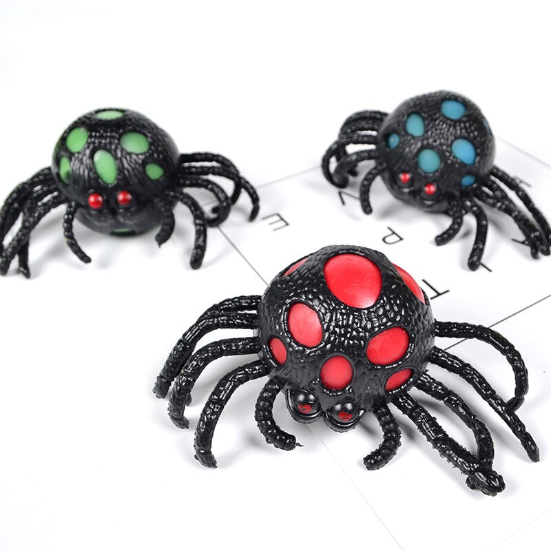 Spider decompression squeeze toy vent ball disgusting pinch not broken spider toy