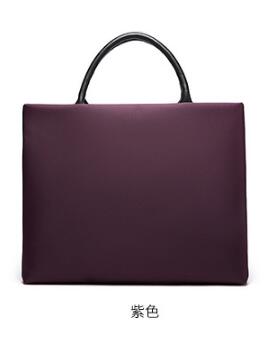 Office Waterproof Briefcase File Bag A4 Oxford Cloth Bag Multi-function Portable File Package: Purple