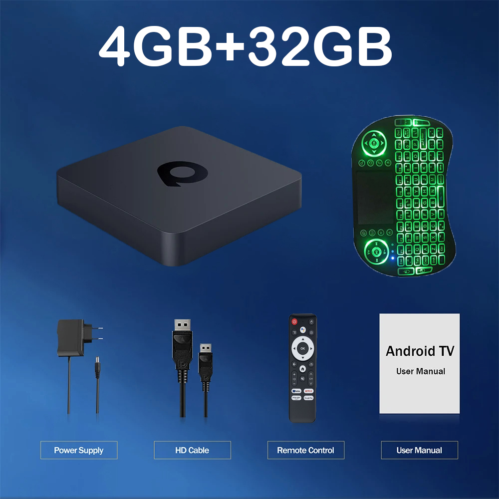 Box TV Android16 Smart Q1 8GB+256GB Allwinner H313 con Assistente Google, Video 8K, Bluetooth 6.0, Lettore Multimediale Ultra Veloce: Argento / Spina AU