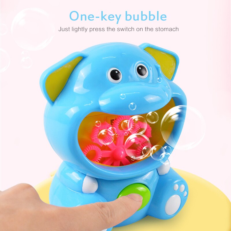 Cute Hippo Automatic Elephant Bubble Machine Gun Soap Bubble Blower Outdoor Kids Child juguetes brinquedos Toy for Kids