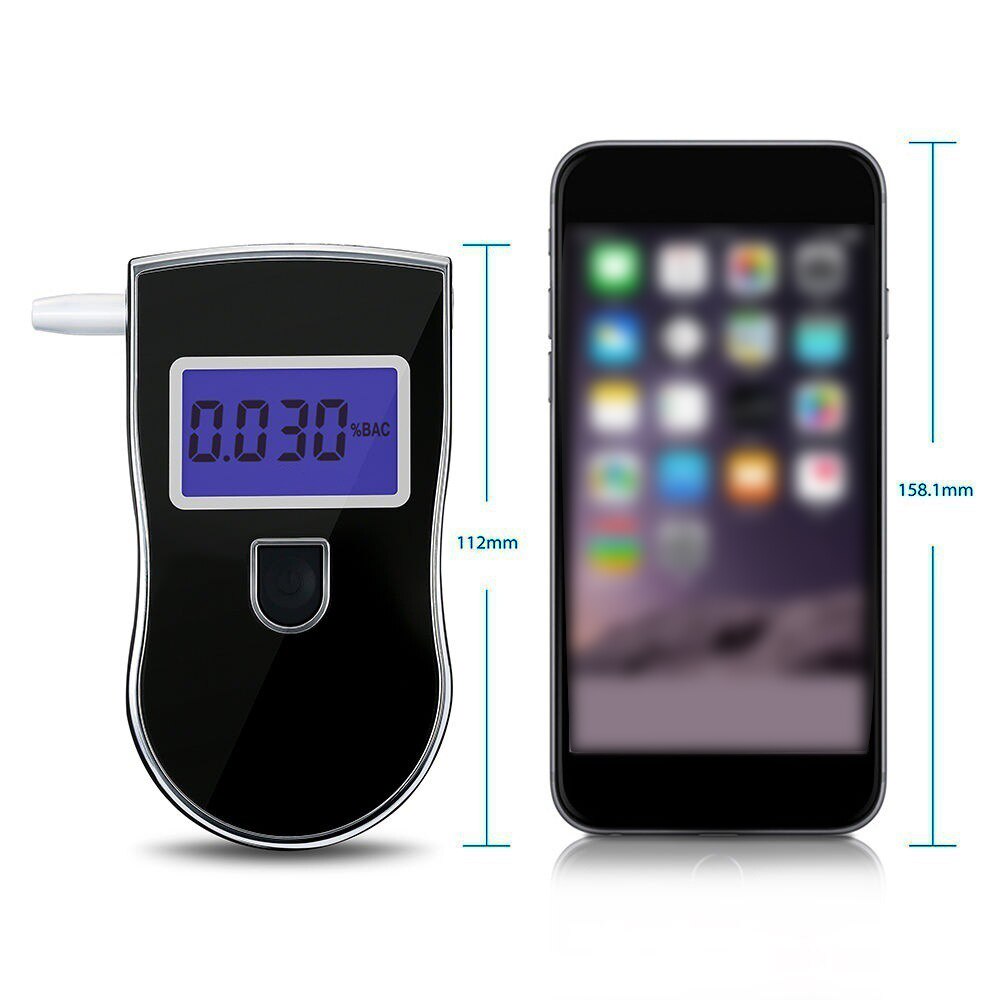 Digital ånde alkohol tester åndedrætsværn med lcd dispaly med 5 mundstykker politi alkohol parkering åndedrætsværn