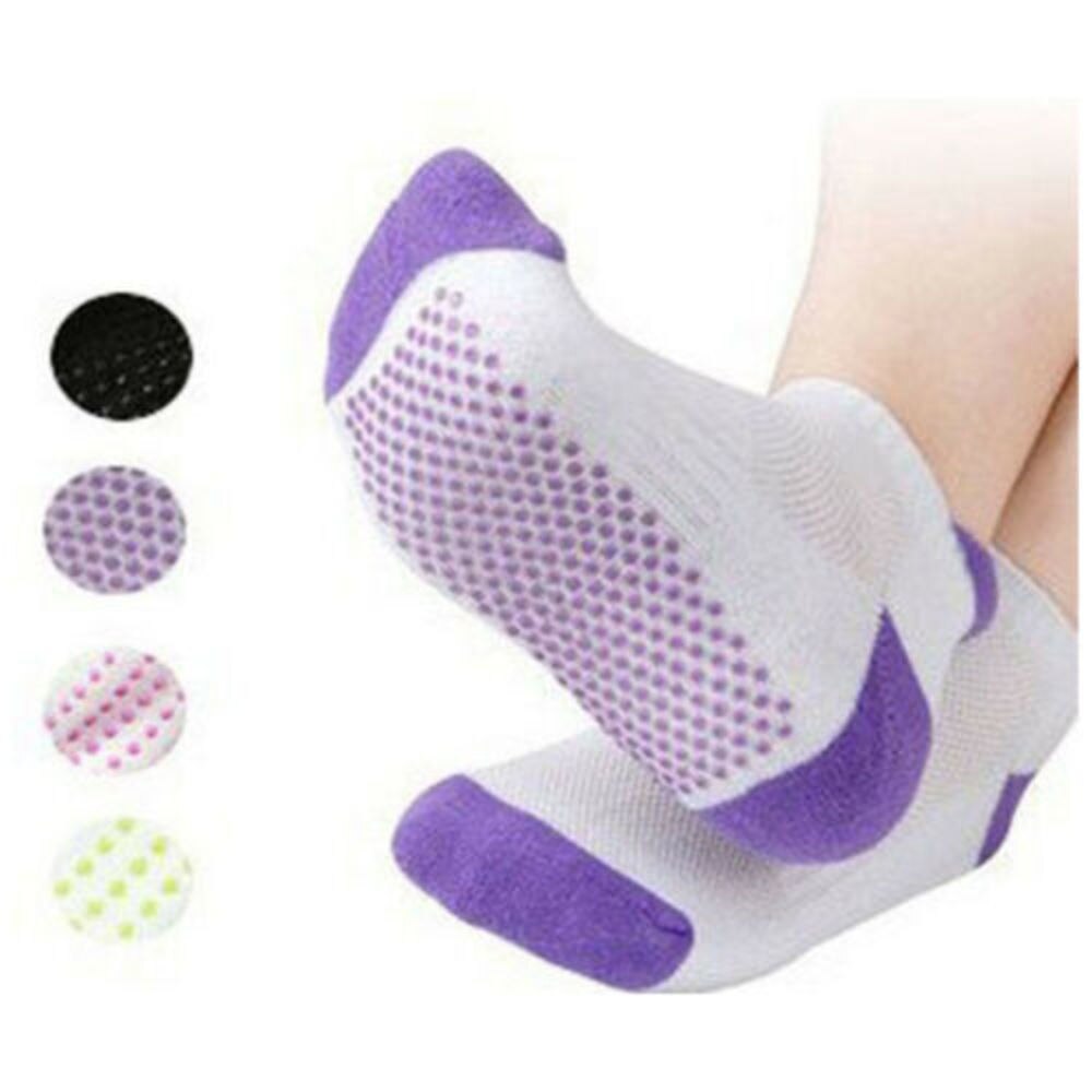 Pudcoco calcetines de hombre para mujer calcetas para Clase de Barre Pilates Calcetines antideslizantes con empuñaduras chico chica calcetines sólidos