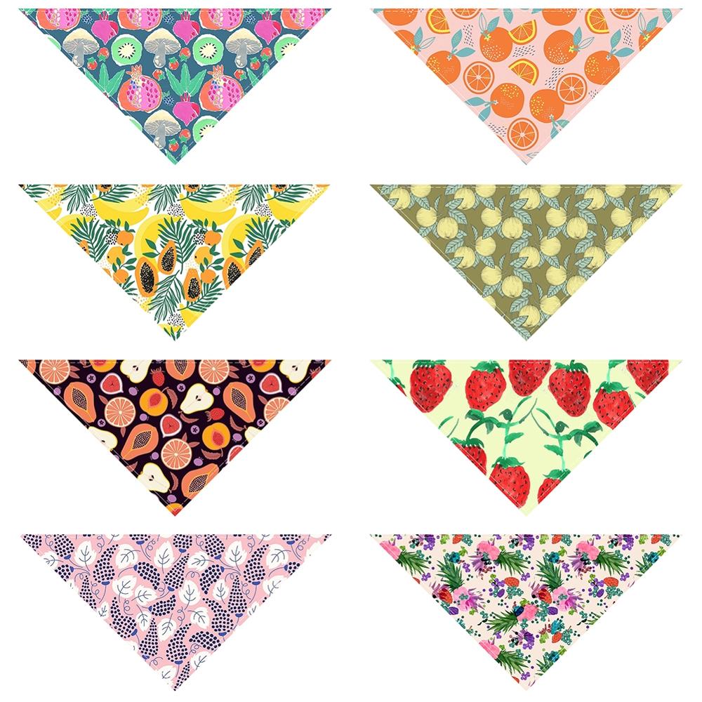 Zomer Pet Kat Hond Bandana Kraag Verstelbare Halsdoek Driehoek Sjaal Tropische Fruit Patroon Speeksel Handdoek Dierbenodigdheden