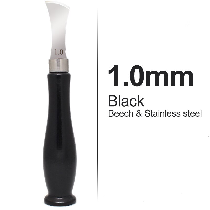 Leather Edge Creaser Tool, Stainless Steel Shallow Slot Edge Linear Marking Crimping Working Wood Handle Tools for Leather Craft: Black 1.0mm