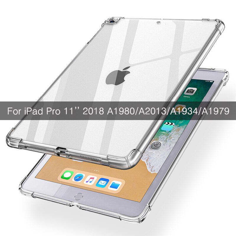 Pokrowiec na iPad mini/Air/Pro 9.7 "10.2" 10.5 "2019 11'' TPU przezroczysty miękki silikon odporny na wstrząsy pokrowiec na tył pokrowiec ochronny: For iPad Pro 11