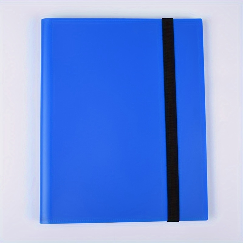 Trading card binder 4 pockets, 20 pages of 160 cards, side loading card book, football basketball card collector: Blue