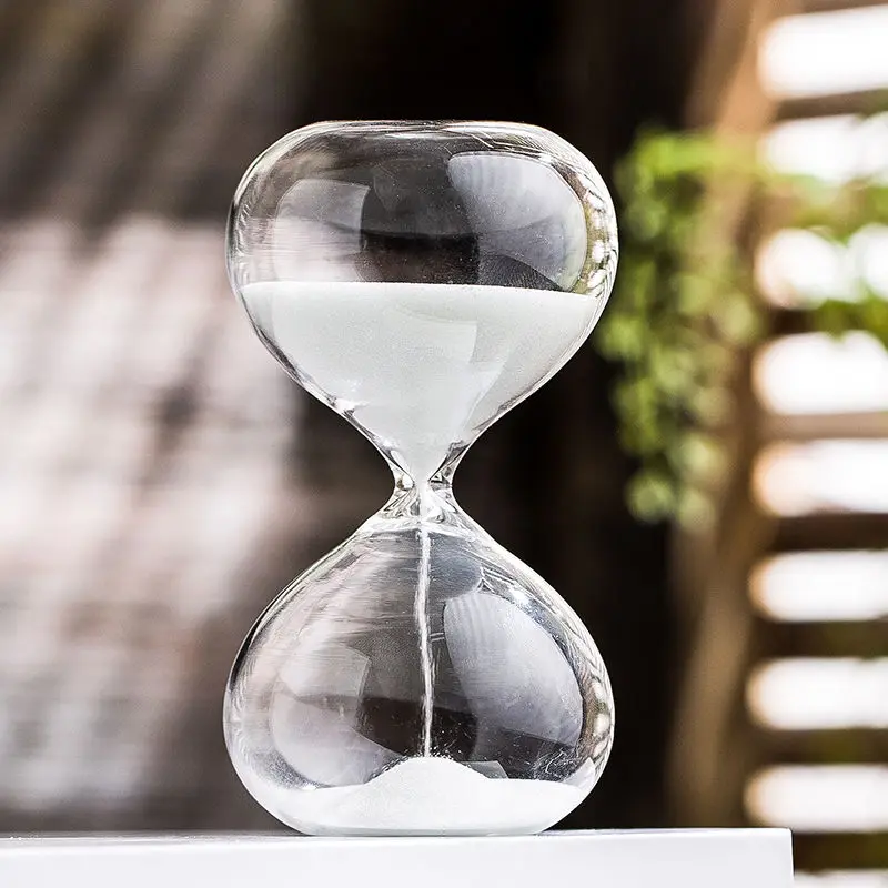 5/10/15/30/60 Minuten Sanduhr Sanduhr Zeit Management Werkzeug Kreative Glas Sanduhr Ornamente schreibtisch Hause Dekorative Spielzeug: WHITE / 5min