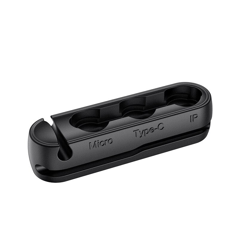 Kabel Organizer & Magnetische Stekker Doos Siliconen Usb Kabelhaspel Flexibele Kabel Management Clips Voor Mouse Oortelefoon Houder: Black