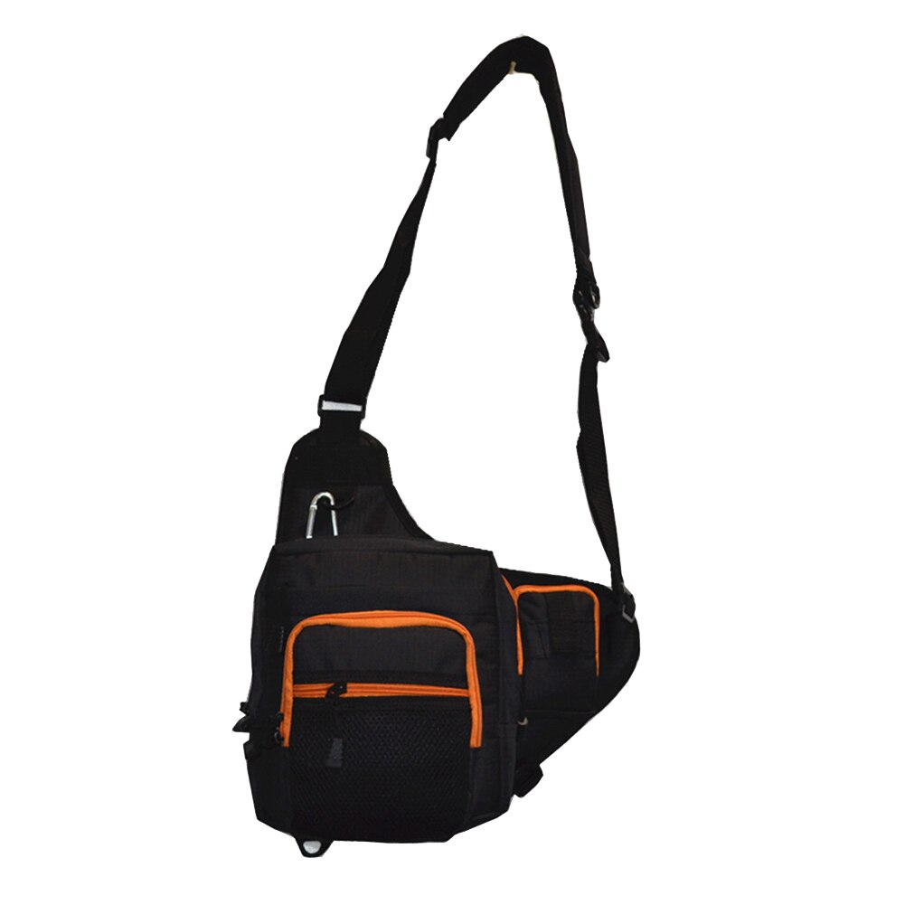 Waterproof Fly Fishing Waist Pack Crossbody Sling Bag Lure Tackle Bag BHD2: Black