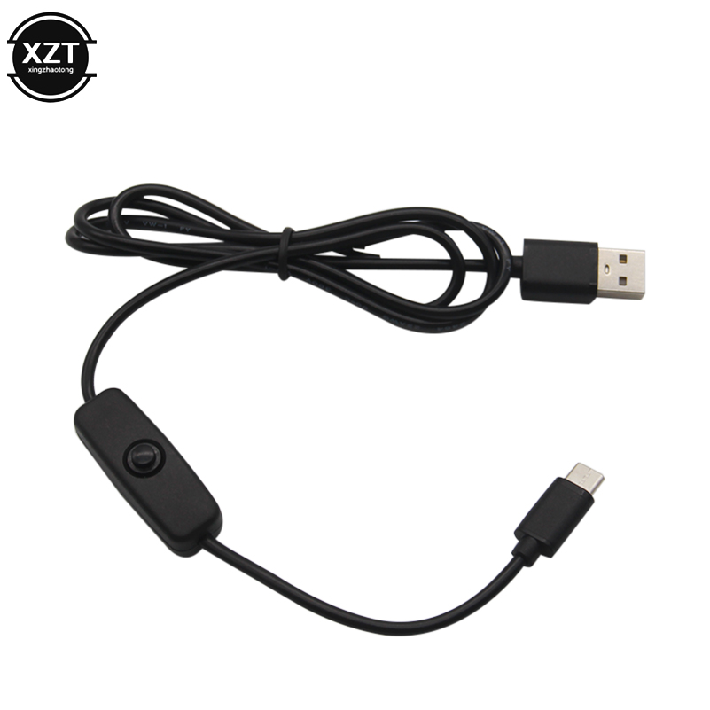 USB a cable micro USB tipo c para Raspberry Pi 3 4 B Cable de carga de fuente de alimentación con encendido/ interruptor de apagado para teléfono portátil 5V 3A/2.5A