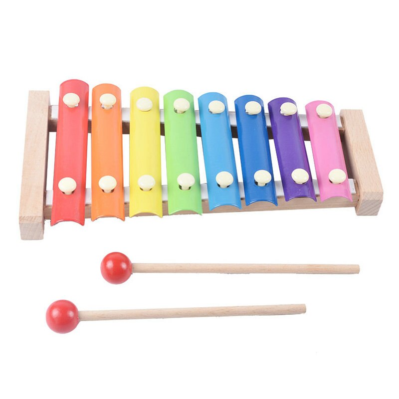 Baby Houten Xylofoon Muziek Speelgoed Klassieke Hand Knock Musical Acht Staal Instrumenten Kleuterschool Supplies Kids