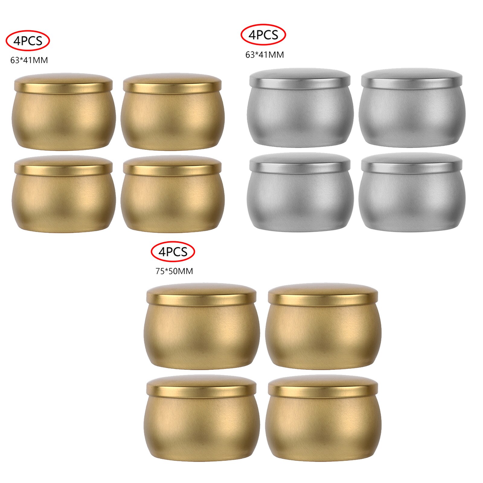 Jarra de tambor de hojalata de Color sólido, contenedor de té, latas de vela con tapas para fabricación de velas, tarro de almacenamiento de alimentos, 4 Uds.
