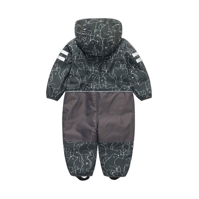 Windproof and waterproof warm cartoon cute children's composite fleece jumpsuit boys and girls jumpsuit jumpsuit