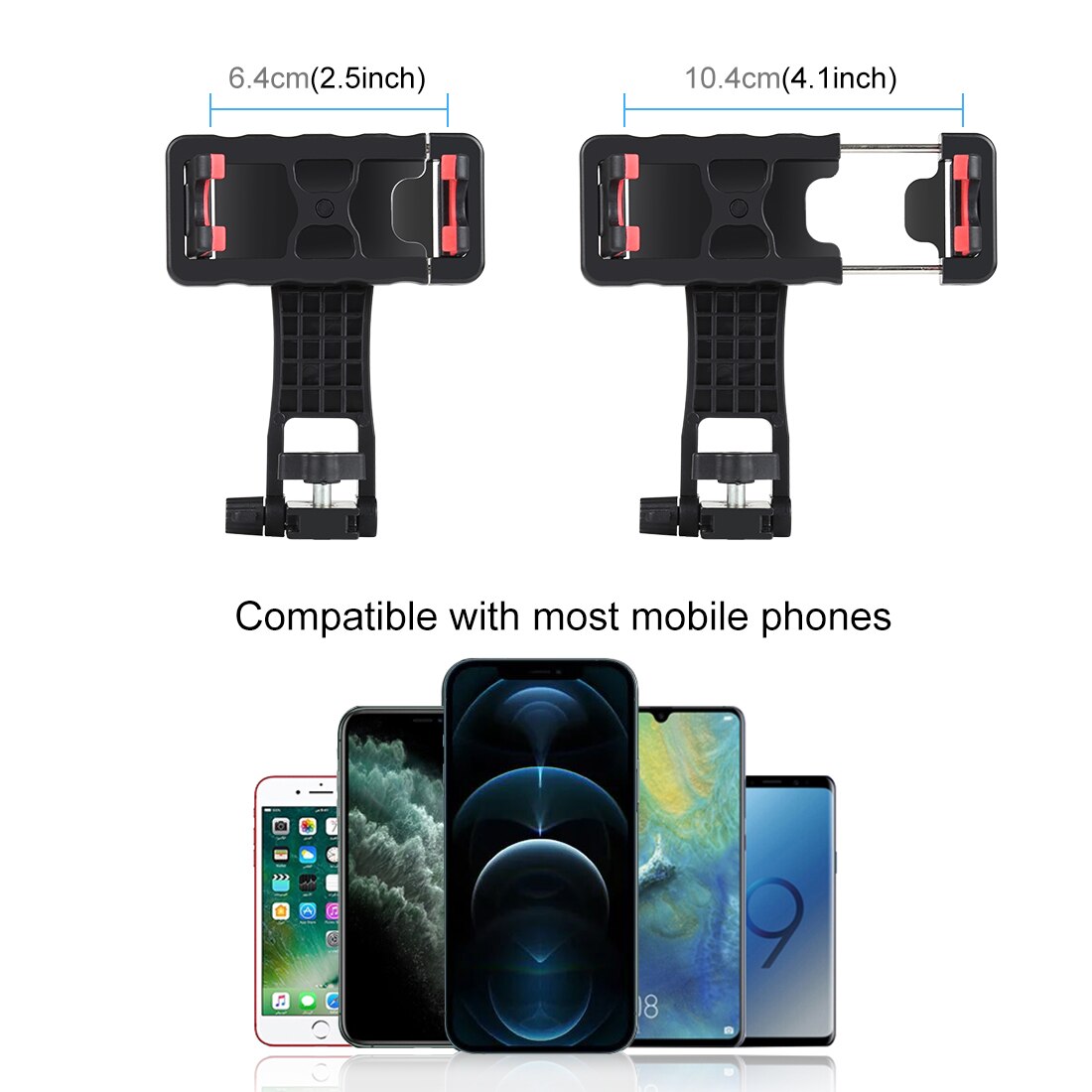 PULUZ supporto per morsetto ABS verticale rotante orizzontale a 360 gradi c per iPhone/Galaxy/Huawei/Xiaomi/HTC/Google