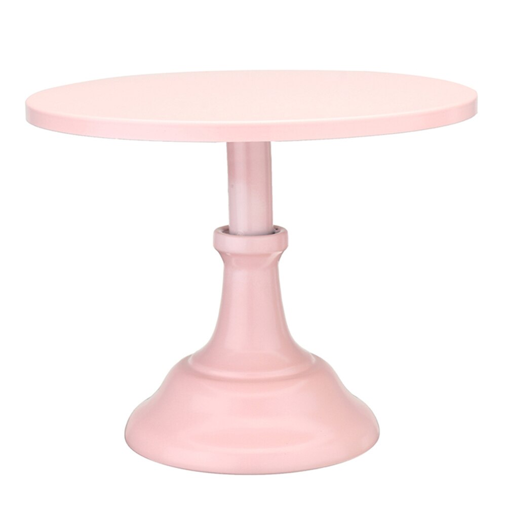 Rund bakke bryllup indretning bageri jubilæum bærbar serverings kage stand eftermiddagste til eksamen jern dessert display holder: Lyserød / S