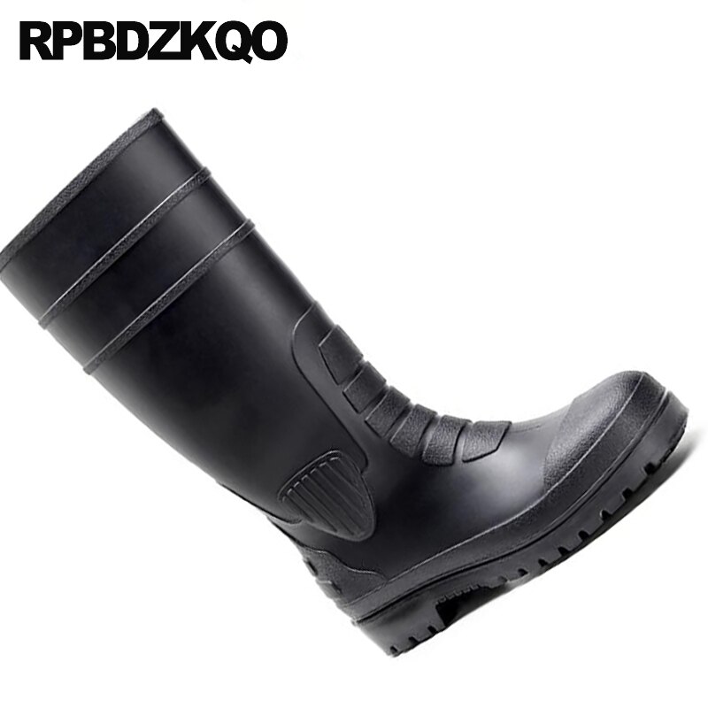 knee high shoes fall slip on mens rubber rain boots rainboots black non cheap autumn plus size tall waterproof