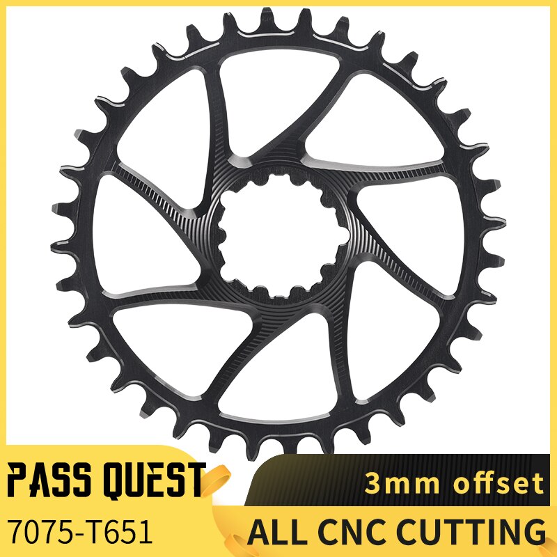 PASS QUEST 3mm Offset Crankset SRAM Gx xx1 Eagle GXP Round MTB Narrow Wide Chainring 32T-38T Bike Bicycle Chainwheel/Chain Wheel
