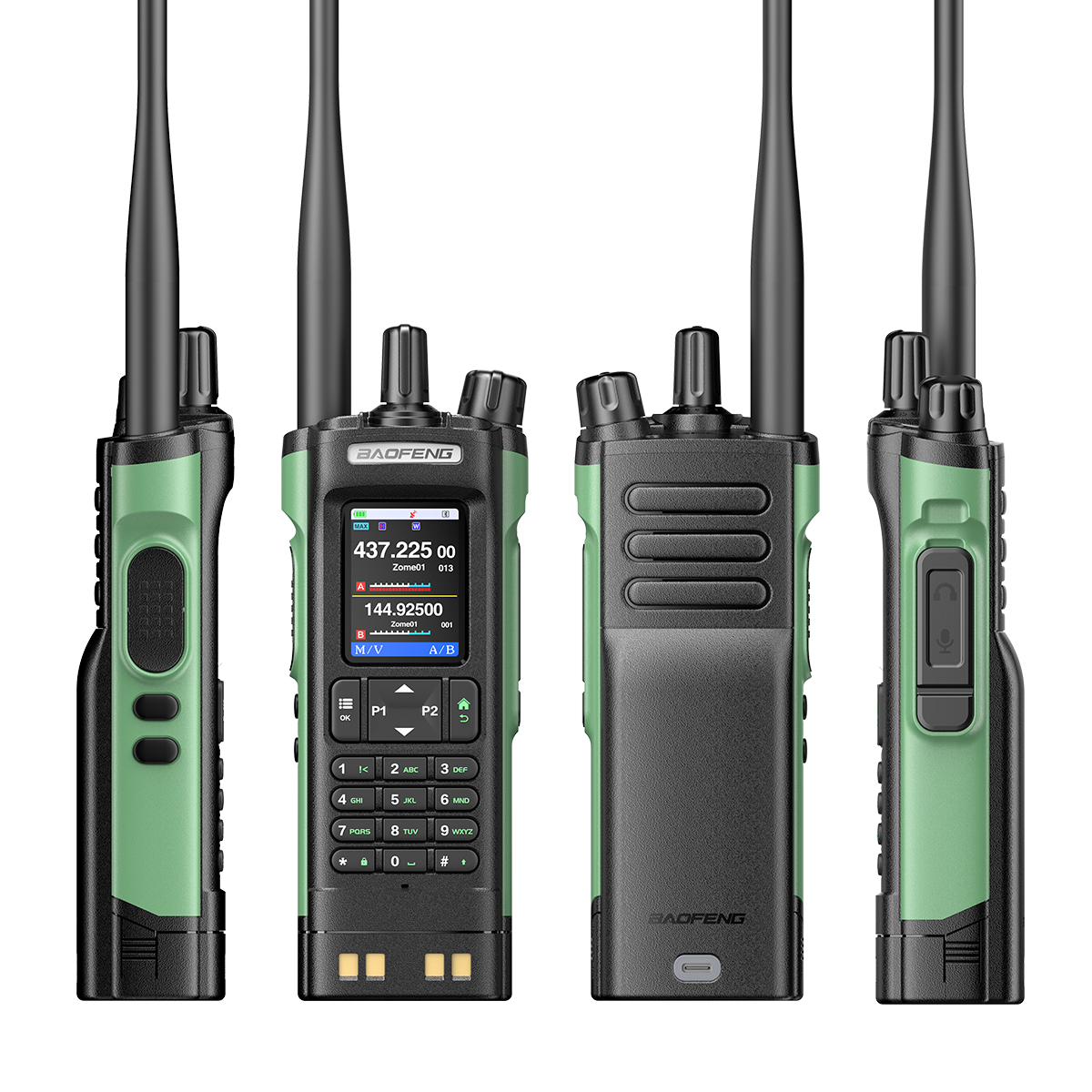 Baofeng UV-32 Walkie Talkie UV32 Multi Band 10W GPS Two Way Radio Type-C Charging Bluetooth Copy Frequency