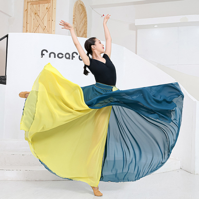Buikdansrok Dubbelzijdig Chiffon 360 Graden Klassiek Balletdans Lange Rok Warp Rokken Rode Rok Buikdans Outfit