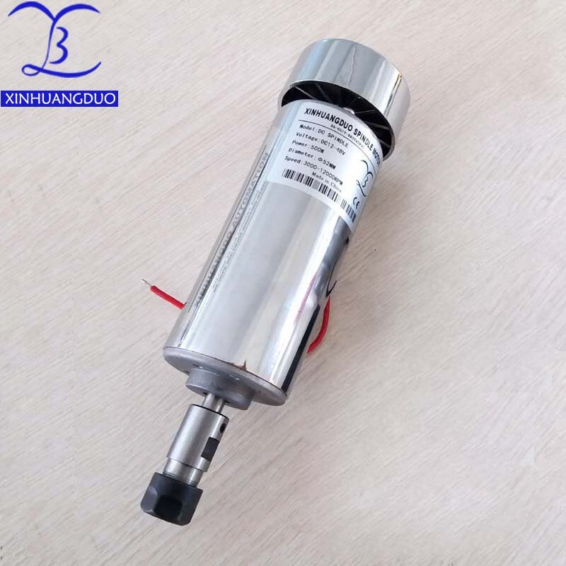 Moteur de broche CNC 500W, cc 48V, 52mm de diamètre, fraiseuse à Air froid pour gravure