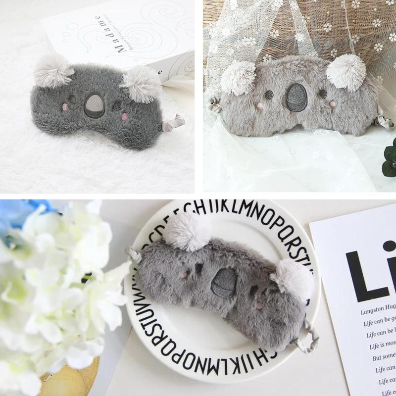 1Pc Koala Cartoon Slaap Masker Natuurlijke Slapen Eye Mask Shade Cover Eye Patch Vrouwen Mannen Zachte Draagbare Blinddoek Reizen ooglap