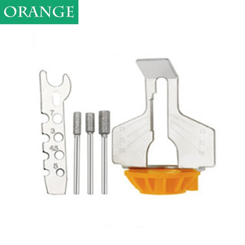 Chainsaw Sharpening Kit Rotary Sharpener Tool Chain Machine Kit Saw Blade Sharpener Guide Drill Adapter Head: Orange