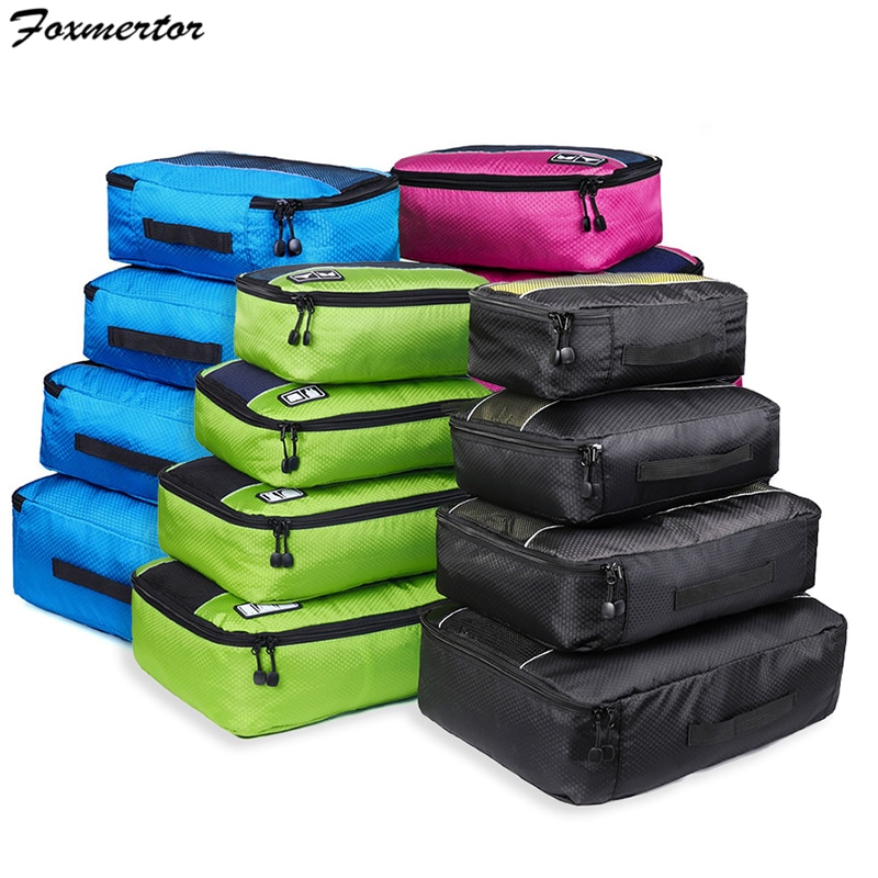 Foxmertor Packing Cubes Travel Duffle Bag Mesh Packing organizer Breathable Nylon Men Women Travel Luggage Organizer Set