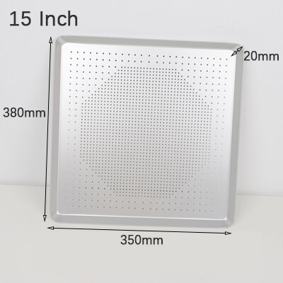Stainless Steel Bakeware Pan Grill Baking Tray Pie Pizza Cake Baking Tray Cooking Rack Grill Baking Pan Kitchen Tool BBQ Tray: 15inch