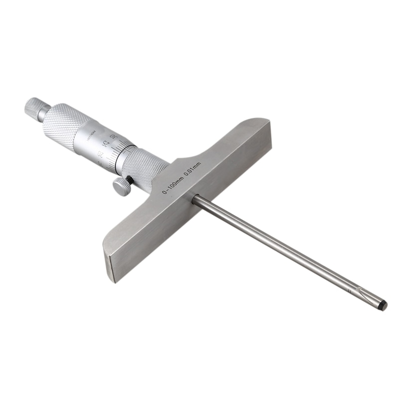 Micrómetro de profundidad de 0-100MM, micrómetro de profundidad, herramienta de medición precisa, herramienta de medición de diámetro interior pequeño