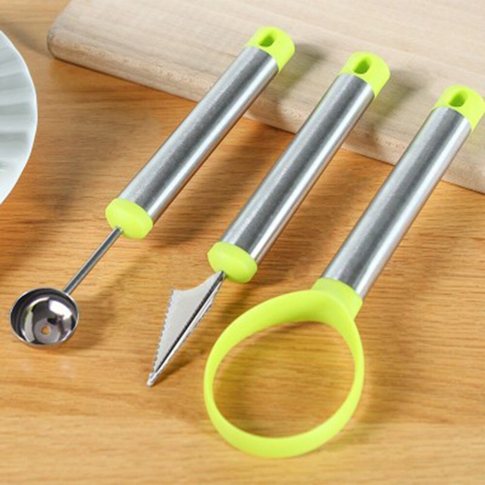 Food Carving Watermelon Tool Set Of Three Watermelon Baller Carving Seed Remover Fruit food carving knife watermelon knife