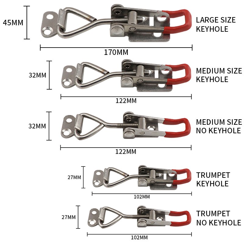 2Pcs Toggle Toggle Clamp Verstelbare Kabinet Dozen Deurkruk Lock Hasp Voor Schuifdeur Meubels Hardware