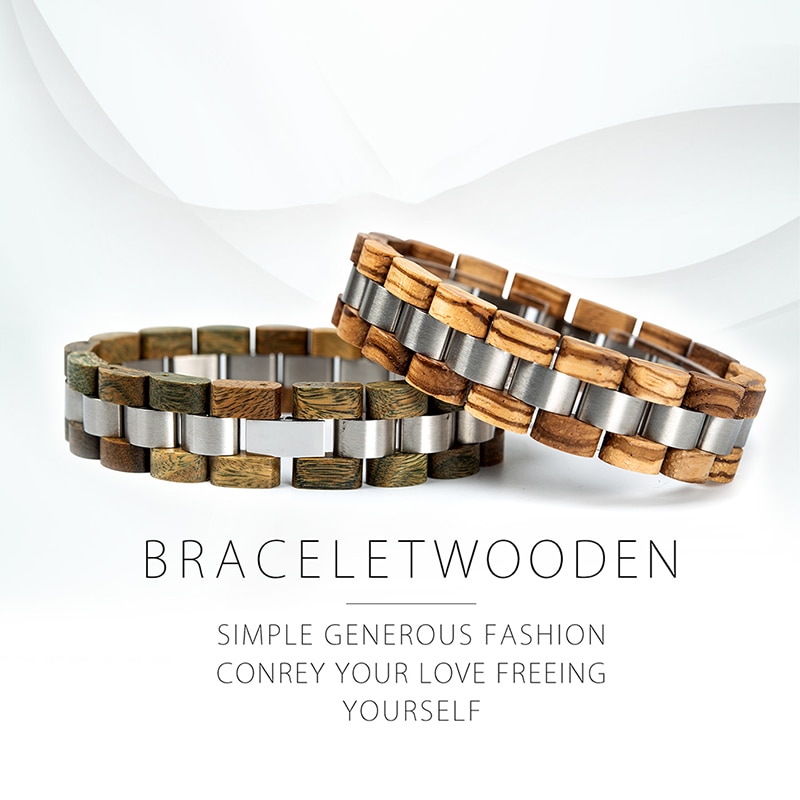 BOBO BIRD Wooden Bracelet Men Women Wood Ladies браслет женский Colorful Pulseras With Box