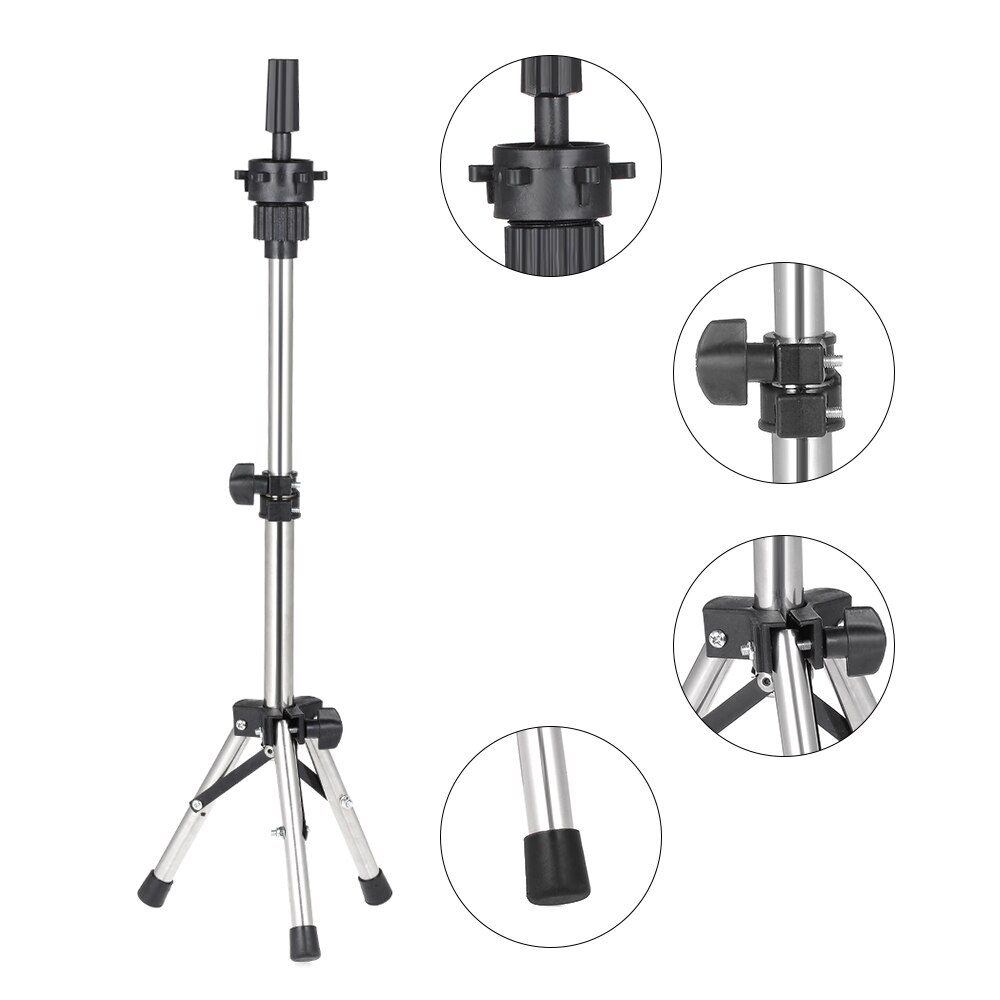 Adjustable Hairdressing Tripod False Head Holder Hairdresser Training Head False Head Stand Hair Wig Mold Clamp Styling Tools