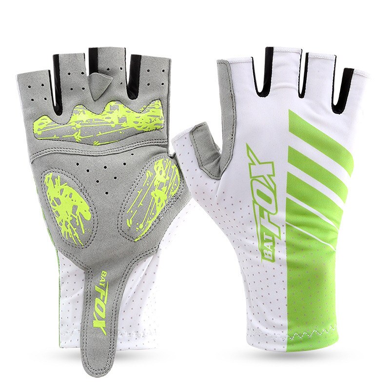 BATFOX-guantes de ciclismo transpirables para hombre y mujer, de medio dedo, Anti-UV, a prueba de golpes, para deportes al aire libre, Verano